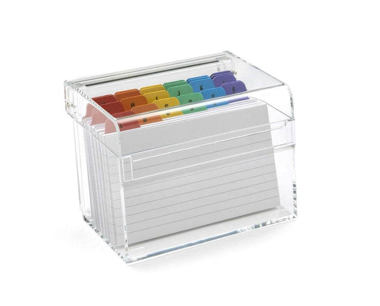 ACRYLIC INDEX BOX W/CARDS