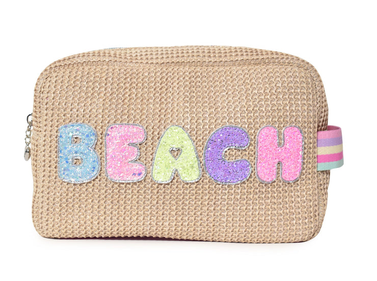 BEACH STRAW POUCH NAT