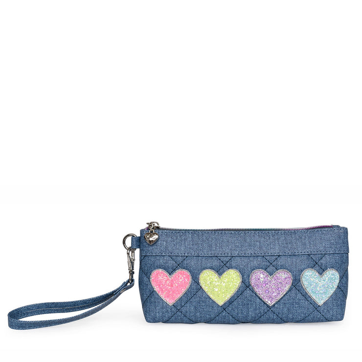 HEART DENIM WRISTLET