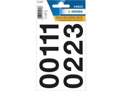 STICKER VARIO NUMBERS 0-9 BLK