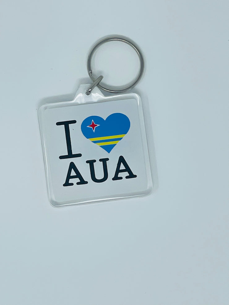 KEYCHAIN ACRYLIC SQ 2x2" I FLAG AUA WHITE