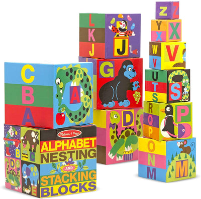 Deluxe 10pc Alphabet Nesting & Stacking Blocks