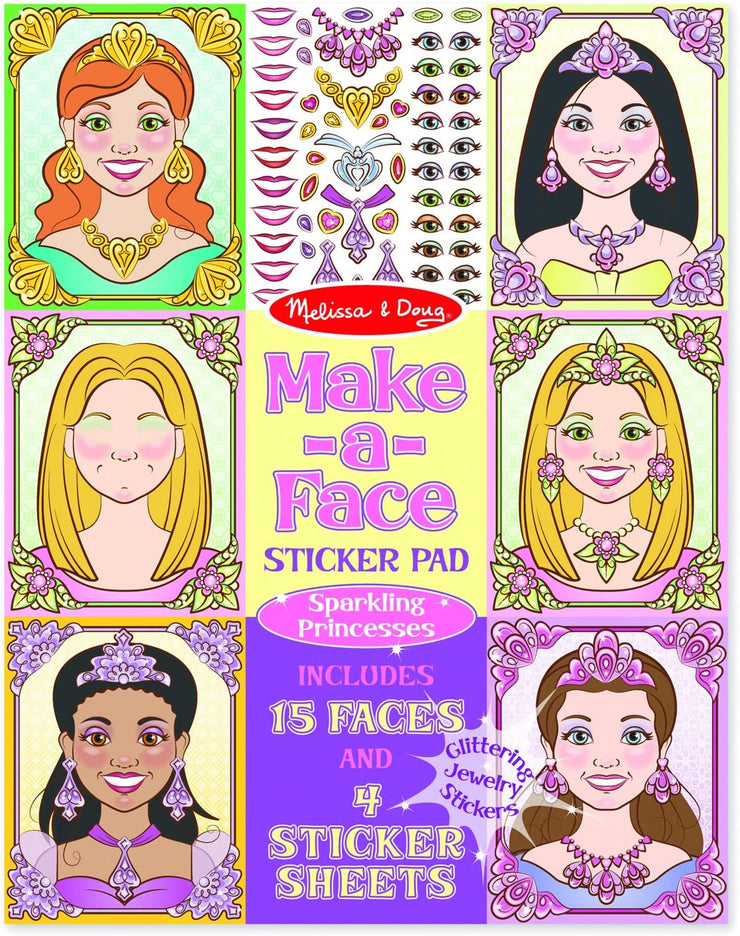 Make-a-face Sticker Pad Sparkling Princesses