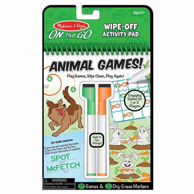 Wipe-Off Activity Pad Animal Games